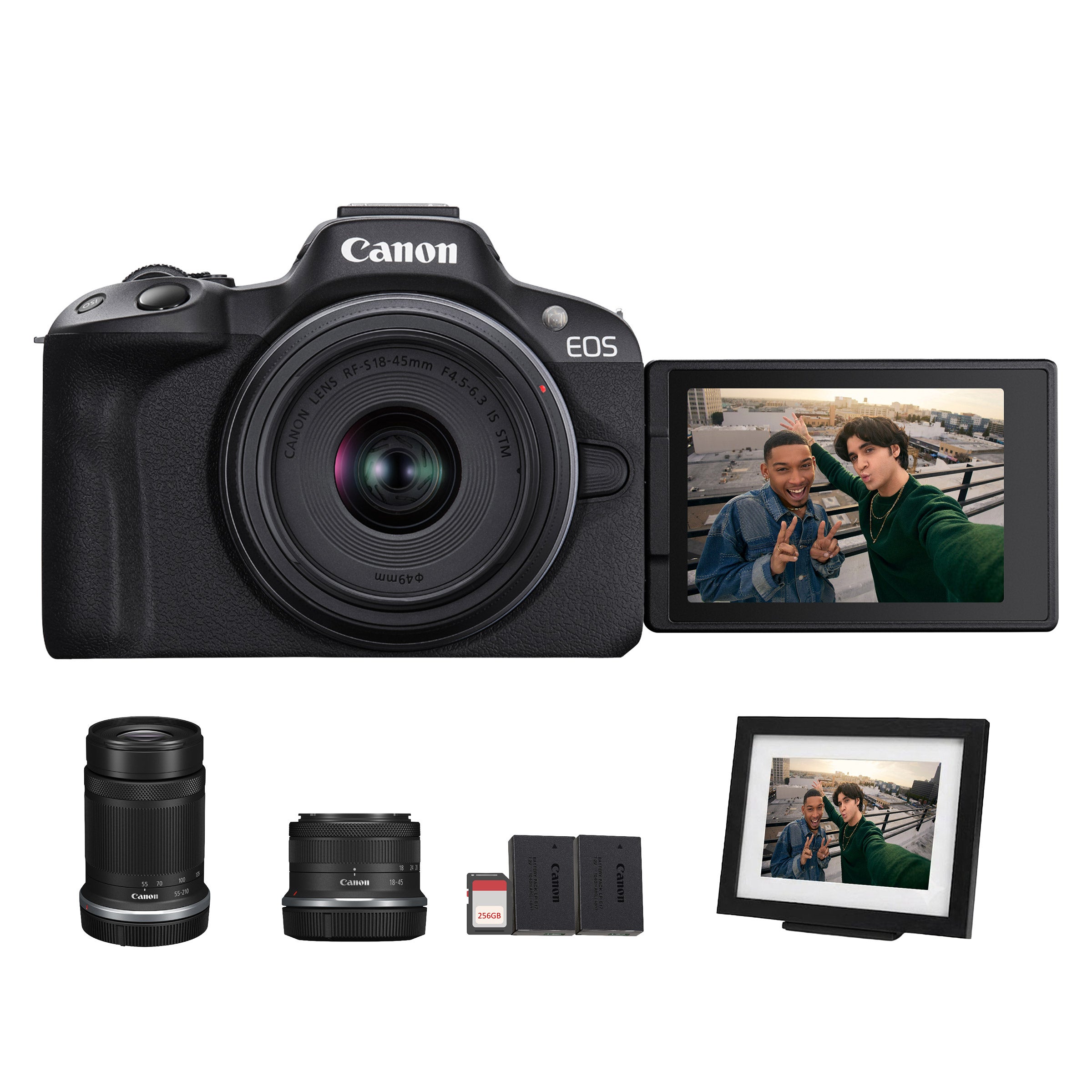 Canon EOS R50 Mirrorless Camera Bundle with 18-45mm & 55-210mm