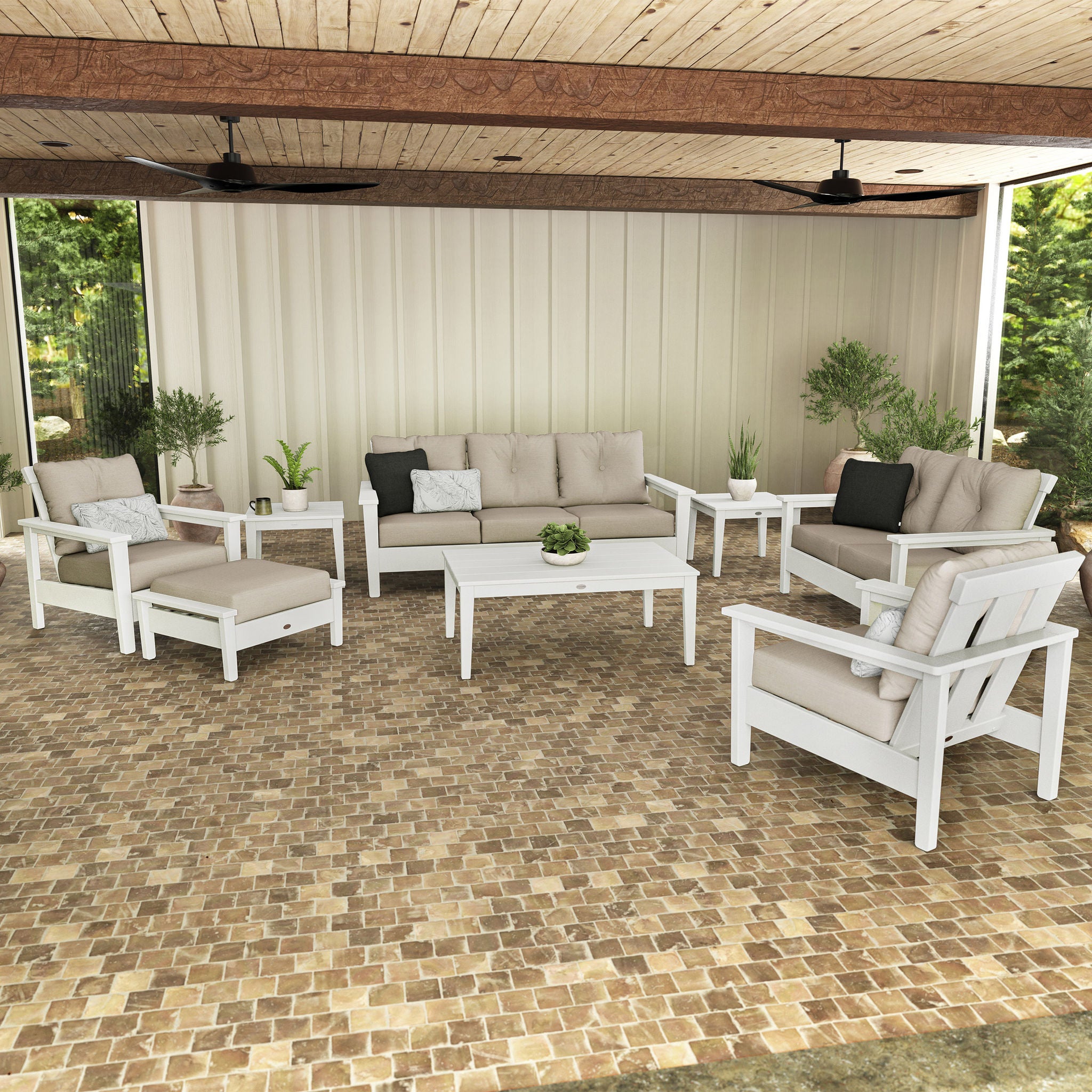 POLYWOOD Prescott 8-piece Outdoor Patio Deep Seating Set | Costco