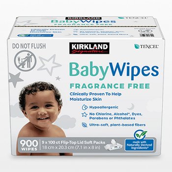 Kirkland Signature Baby Wipes Fragrance Free, 900-Count