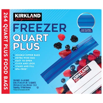 Costco In-Warehouse (10/19-11/15): Kirkland Signature Freezer Bags: 192-Ct Gallon $11.99, 264-Ct Quart