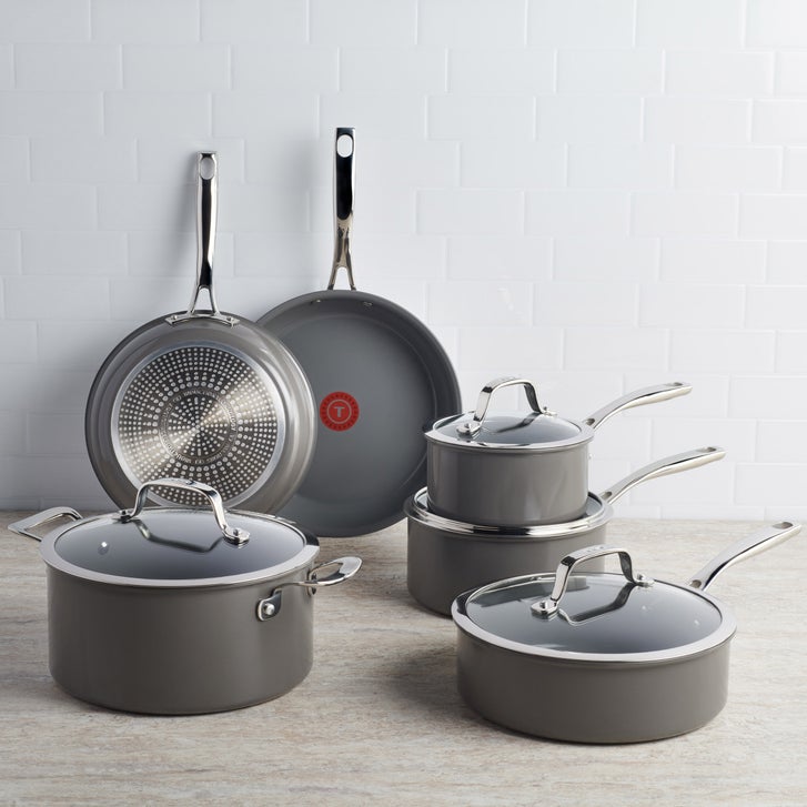 T-fal Excellence Ceramic Non-Stick Cookware Set, 10-piece | Costco
