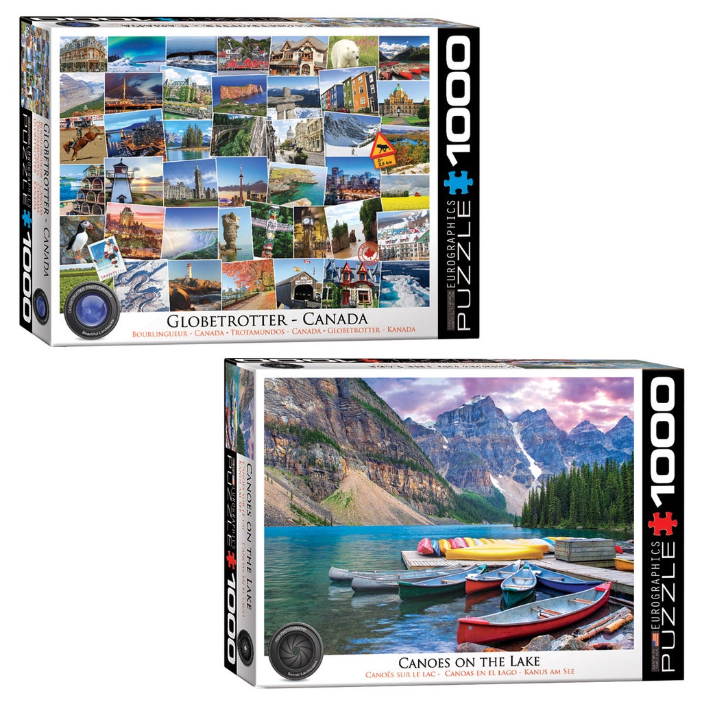 EuroGraphics 1000ピース ジグソーパズル 2種セット Eurographics 2 PK Puzzle Set HDR Photography Canoes on the Lake