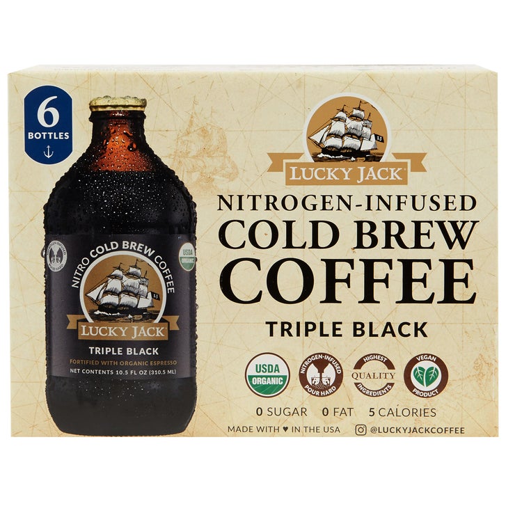 Lucky Jack Organic Nitro Cold Brew Coffee, Triple Jack, 10.5 fl oz