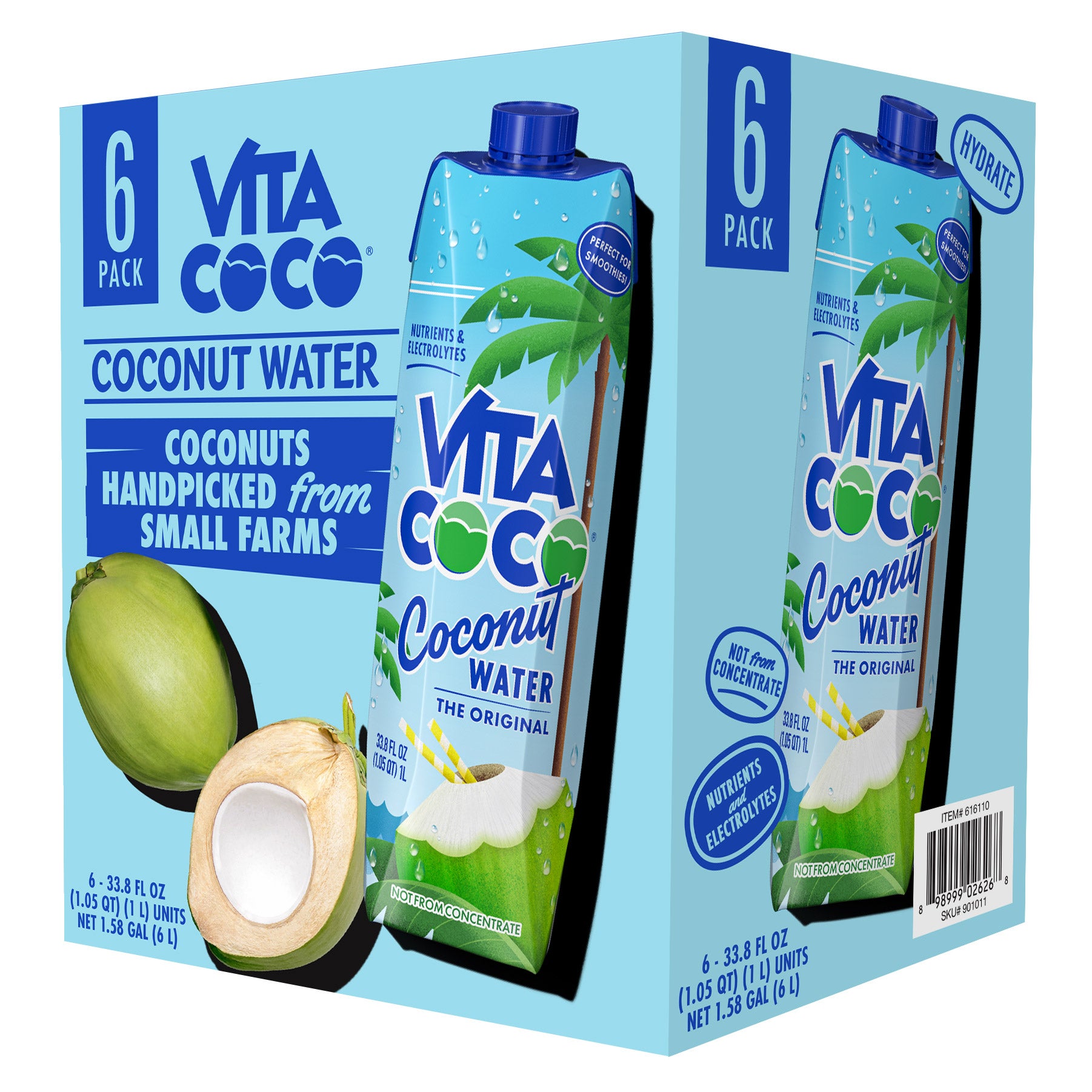 VITA COCO COCONUT WATER 6 PACK 1 LITER EACH