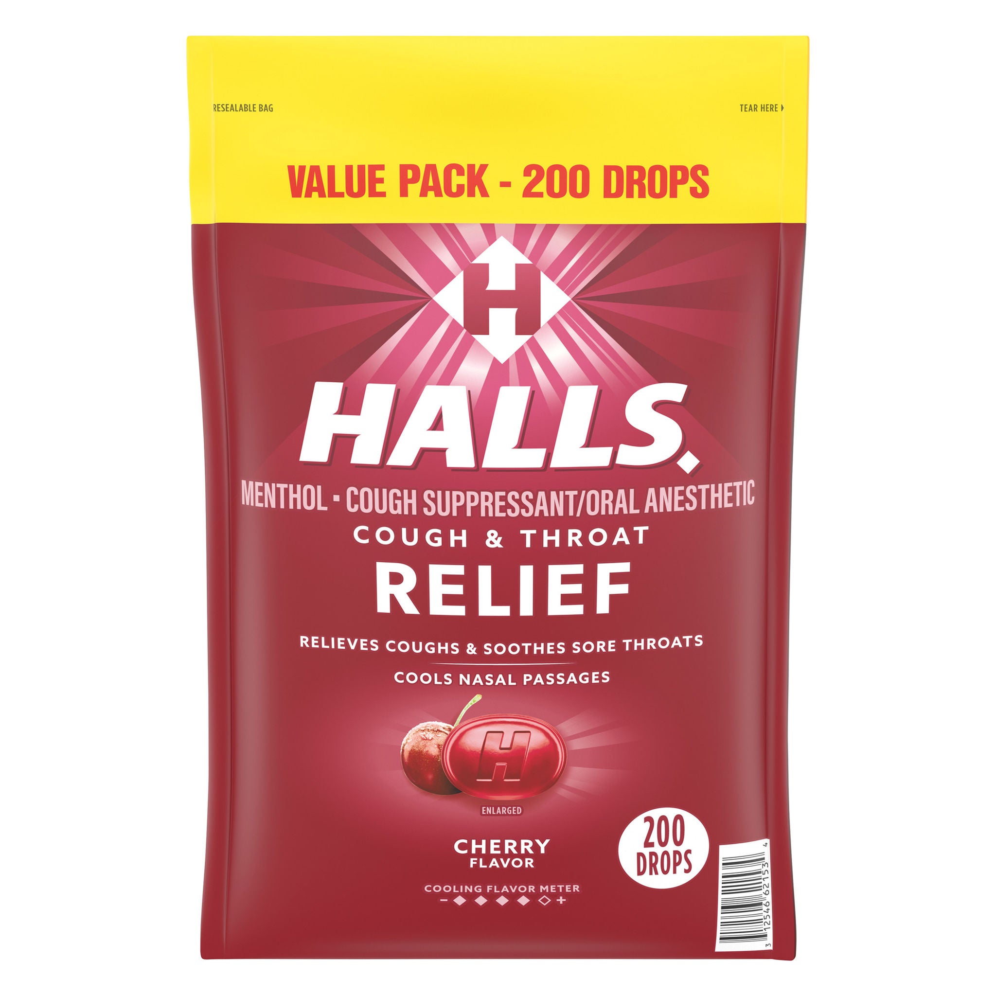 HALLS Cherry Flavored Cough & Throat Relief, 200 Drops | Costco