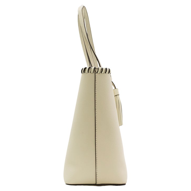 Tory Burch Mcgraw Whipstitch Tote Bag, New Ivory | Costco