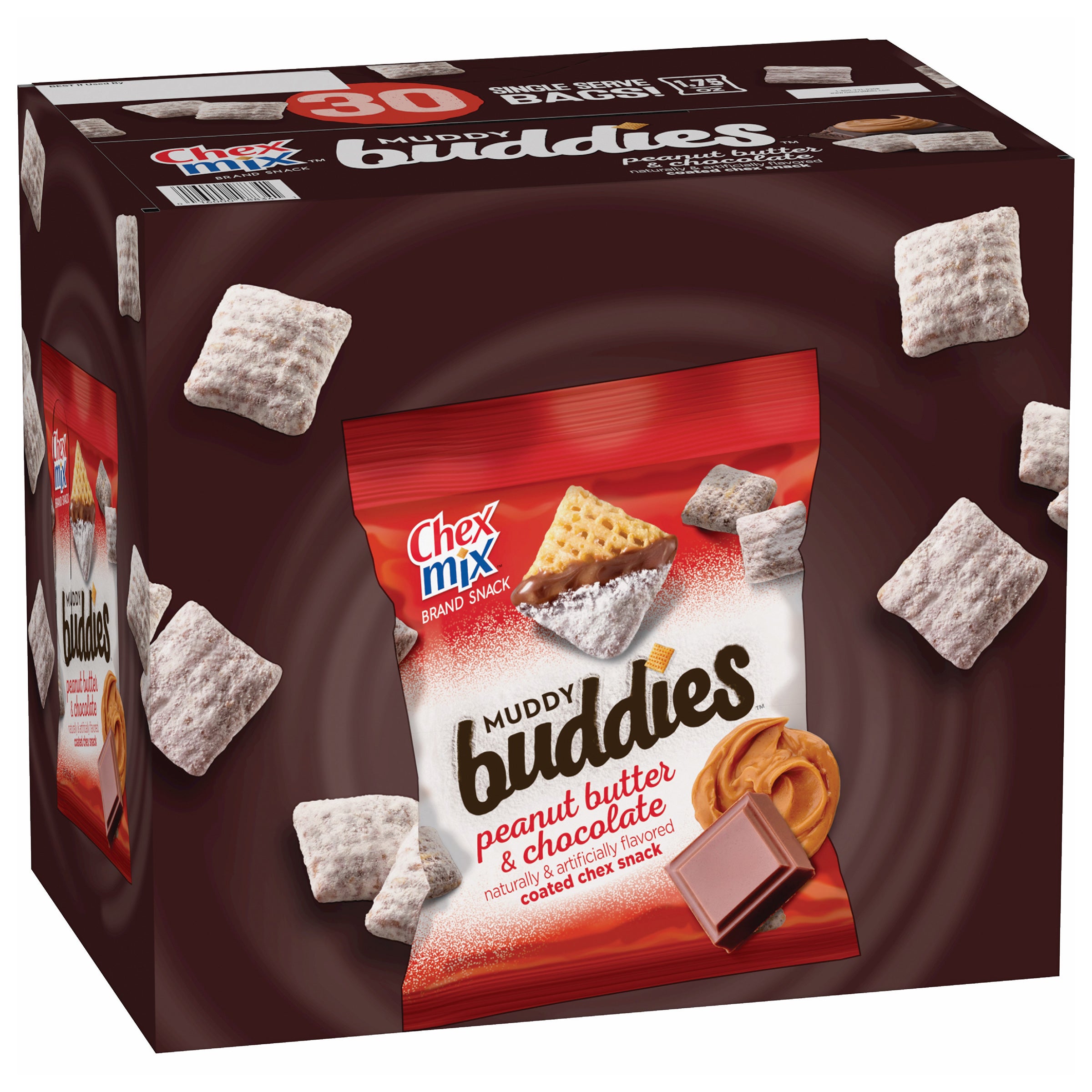 Chex Mix Muddy Buddies, Peanut Butter and Chocolate, 1.75 oz, 30