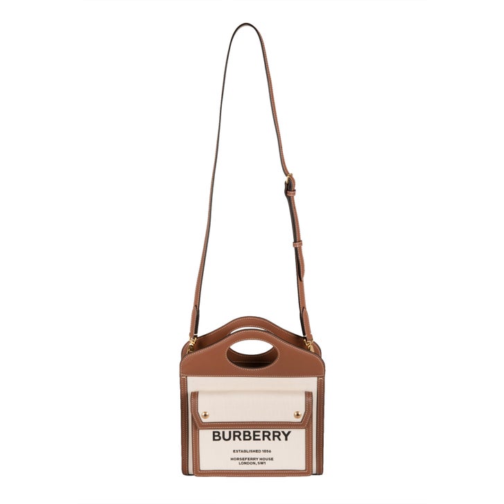 Burberry Mini Pocket Tote Bag Brown / Natural | Costco