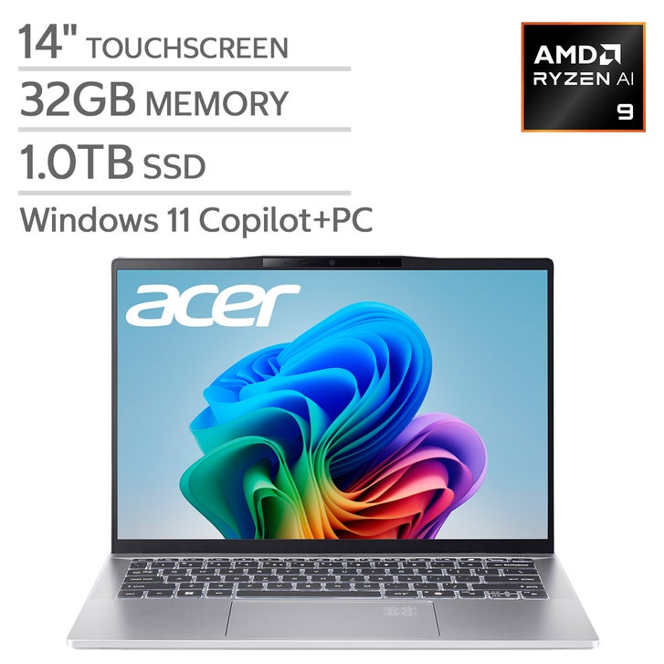 Acer Swift 14” AI Copilot+ PC Touchscreen Laptop – AMD Ryzen AI 9