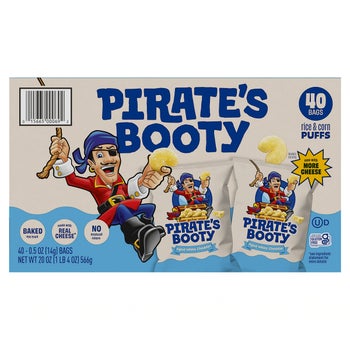 Pirate's Booty Aged White Cheddar Snack, 0.5 oz, 40-count