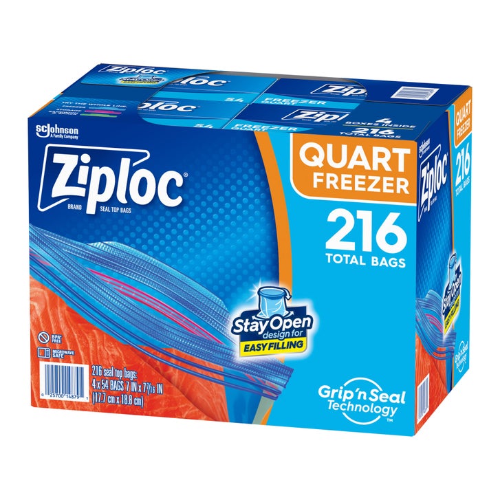 Ziploc Seal Top Freezer Bag, Quart, 54-count, 4-pack | Costco