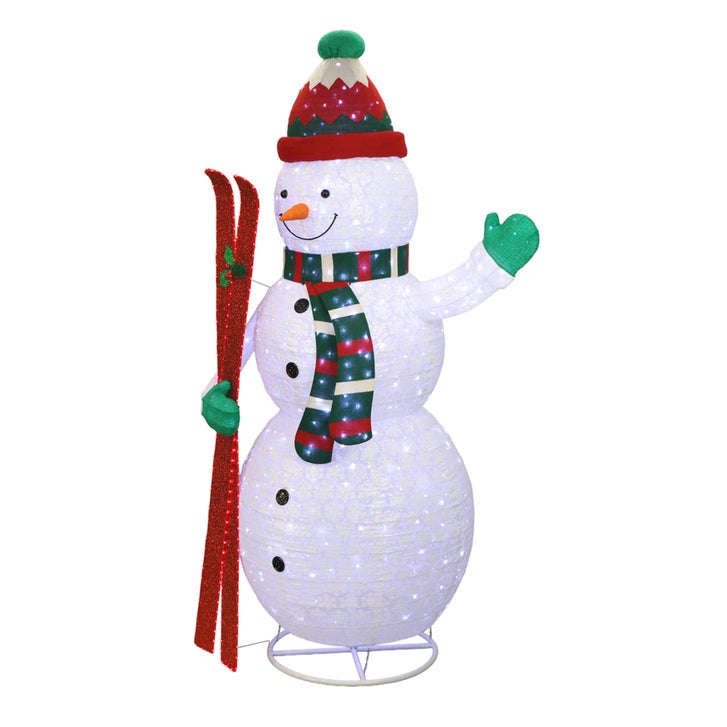 9' Pop-Up Snowman with Skis and LED Twinkle Lights | Costco 9' Pop-Up Snowman with Skis and LED Twinkle Lights | Costco