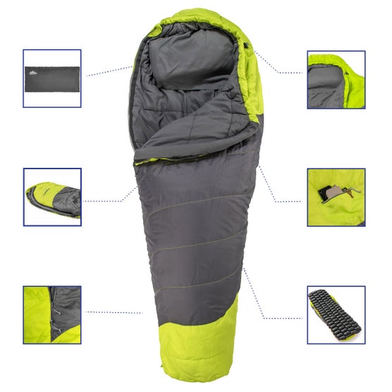 Cascade Mountain Tech 30-Degree Mummy Sleeping Bag with pillow