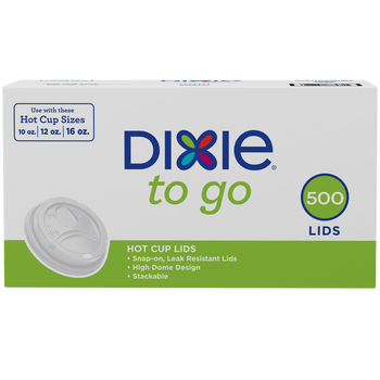 Dixie Plastic Hot Cup Dome Lids, 10-16 oz, 500 ct