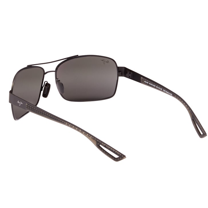 Maui Jim Ola 764-02M Matte Black with Dark Translucent Gray Rubber