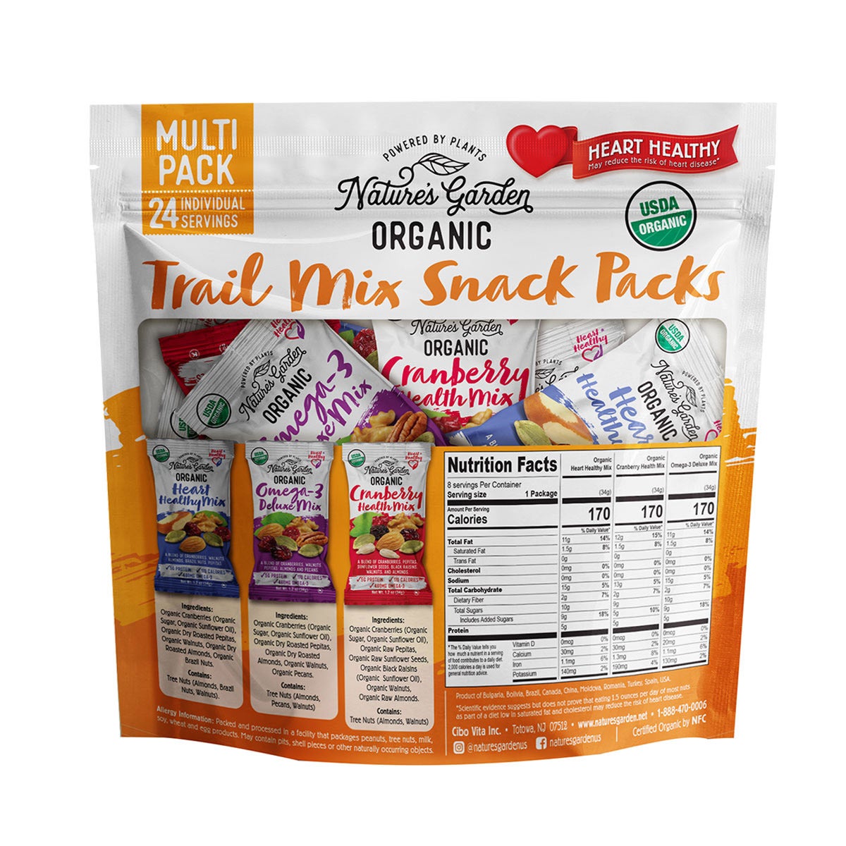 Nature's Garden Organic Trail Mix 24-count, 2-pack | Costco