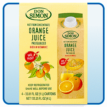 Don Simon Orange Juice, 33.81 fl oz, 4-Count