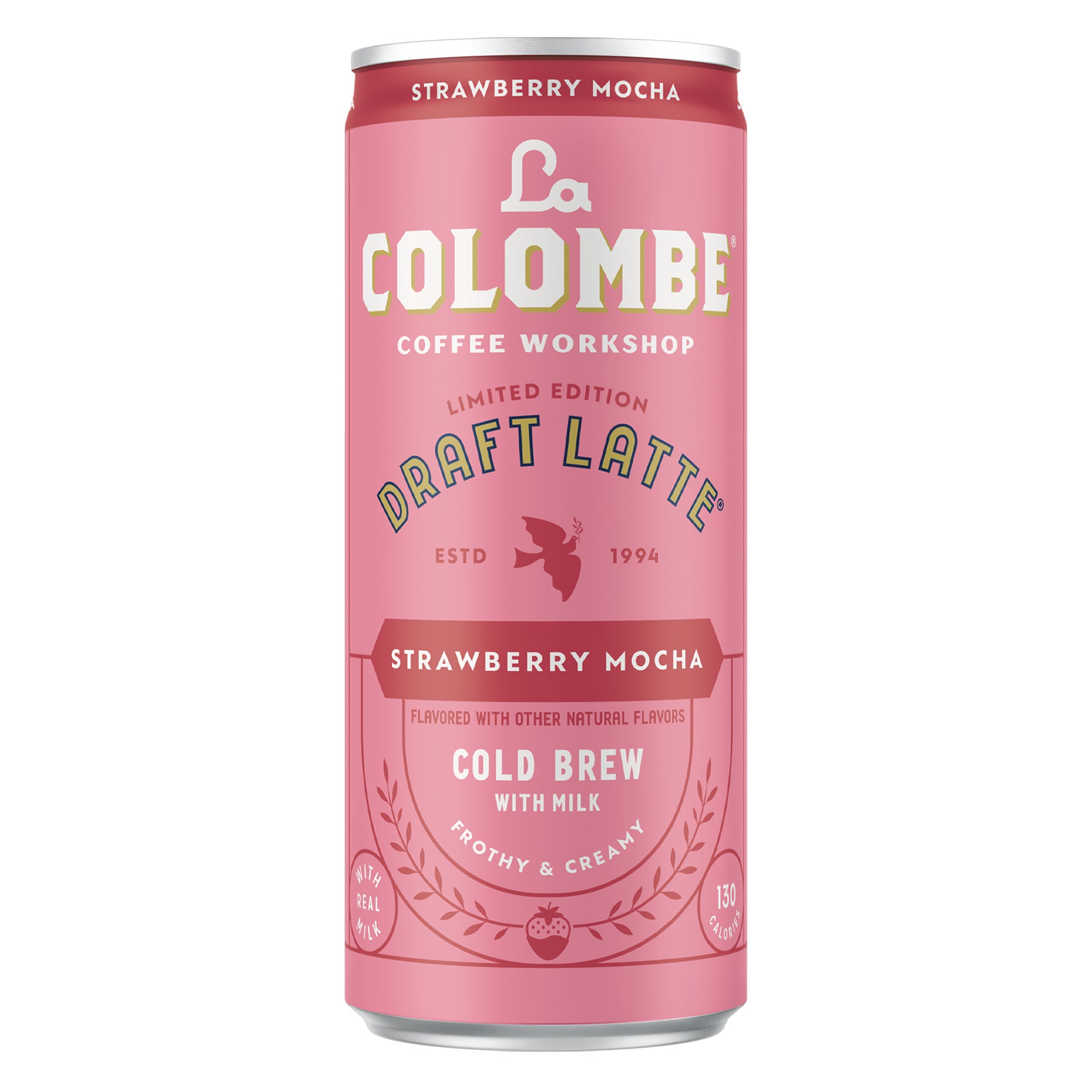 La Colombe Draft Latte Cold Brew with Milk, Strawberry Mocha, 9 oz