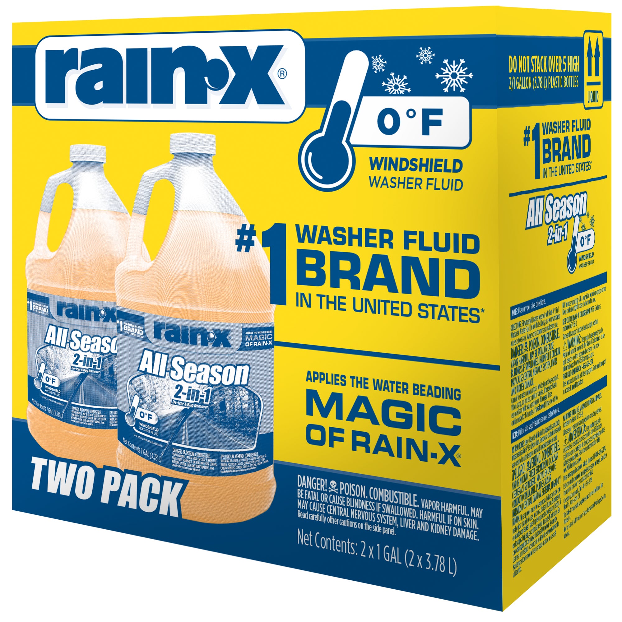 Rain-X All Season Windshield Washer Fluid, 1 Gallon, 2 ct | Costco