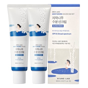 Round Lab Birch Juice Moisturizing UVLock SPF 45 Broad Spectrum, 2.03 fl oz, 2-pack