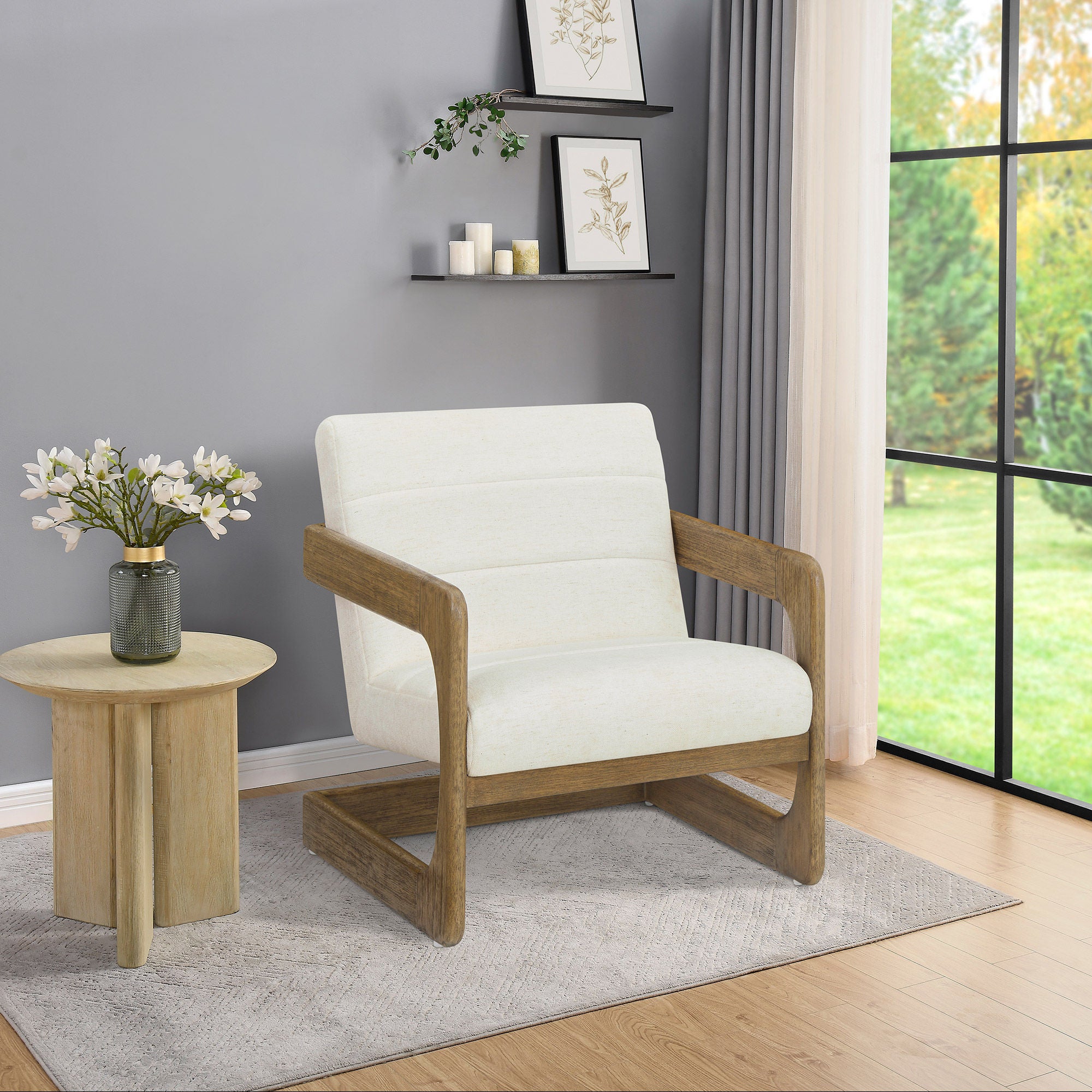 Thomasville Milland Wood Base Fabric Accent Chair | Costco