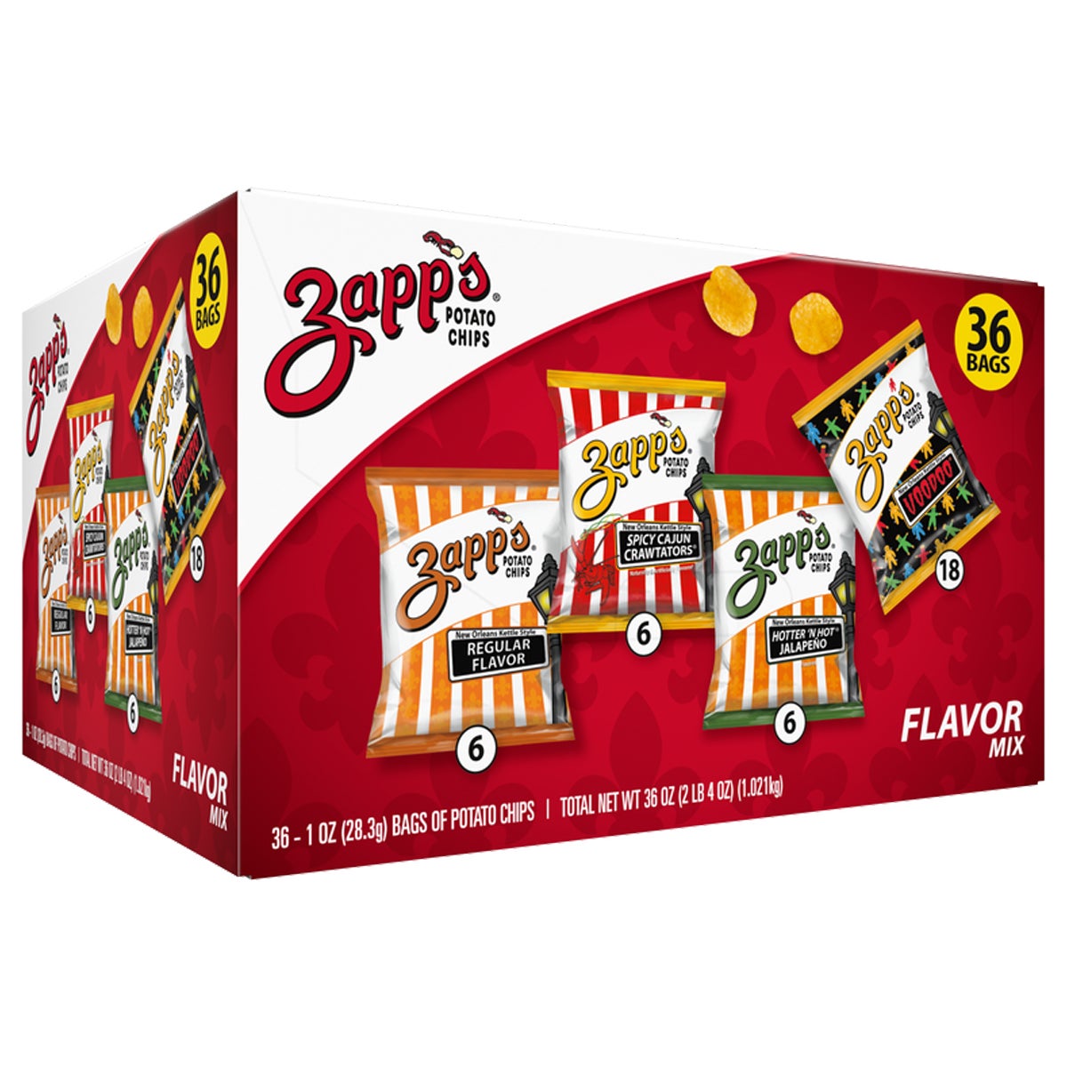 duet、wink up、POTATO 紹介用 Zapp's Potato Chips, Variety Pack, 1 oz, 36 ct | Costco