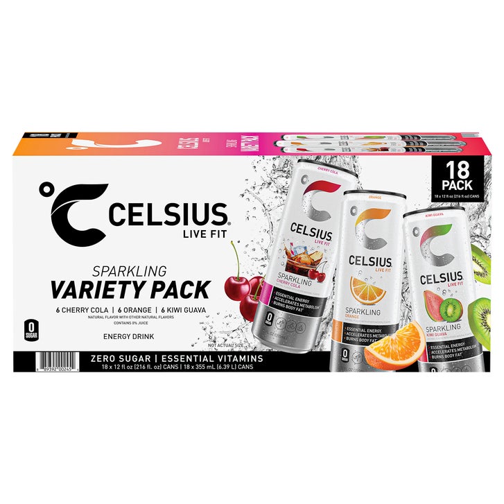 CELSIUS Live Fit Energy Drink, Variety Pack, 12 fl oz, 18 ct | Costco