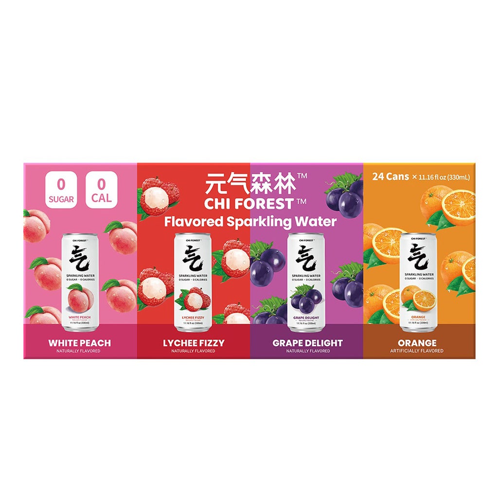 シャンプー CHIKO Chi Forest Flavored Sparkling Water, Variety Pack, 11.15 oz, 24