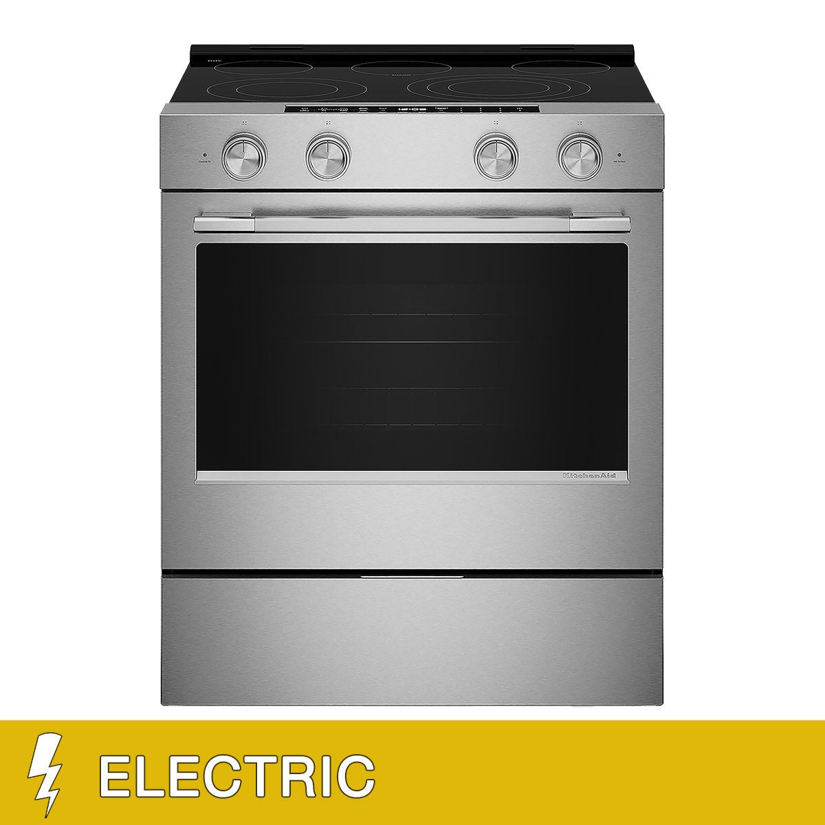 KitchenAid 30" 5.3 cu. ft. 5 Burner Element Smart Slide-In Electric Range with Convection Cooking Modes