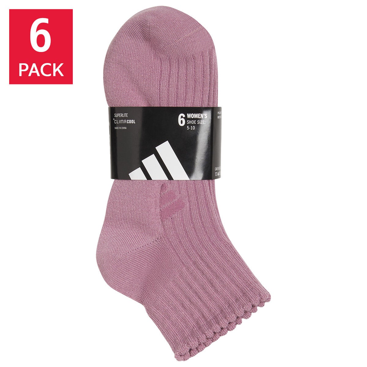 ADIDAS WOMEN'S QUARTER SOCK 6 PAIR