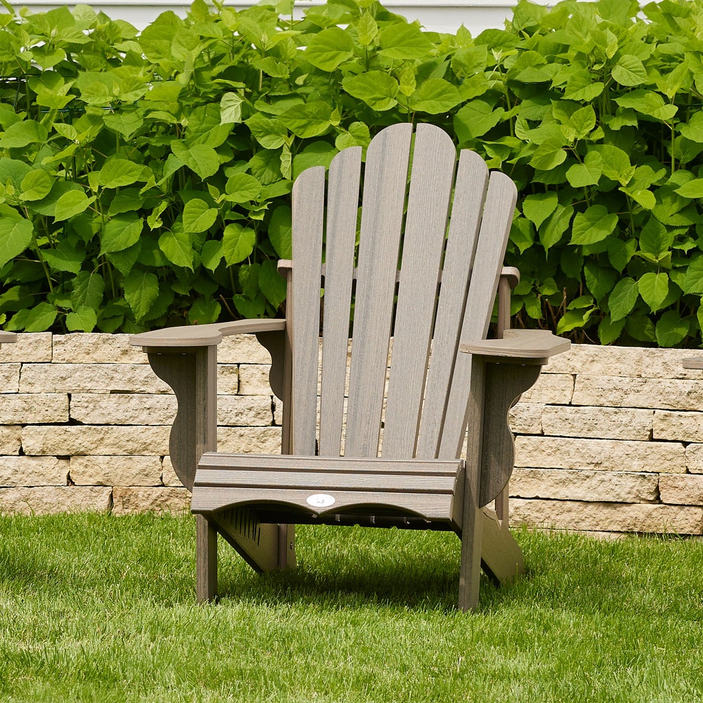 レジャーライン クラシック アディロンダックチェア グレー コストコ Leisure Line Classic Woodgrain Adirondack Chair by Tangent | Costco