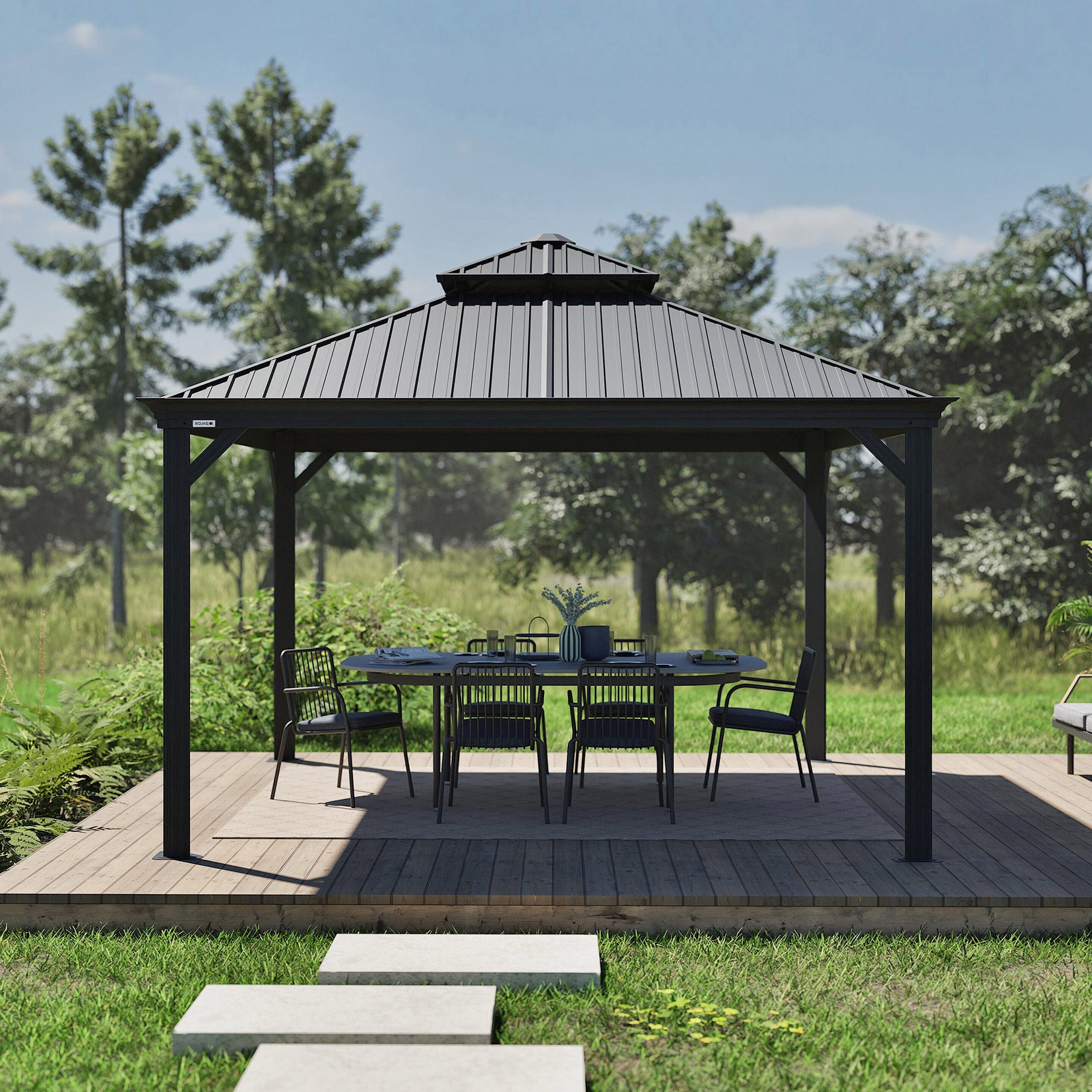 Sojag Messina Galvanized Steel Roof Gazebo - 12 ft. x 12 ft. | Costco