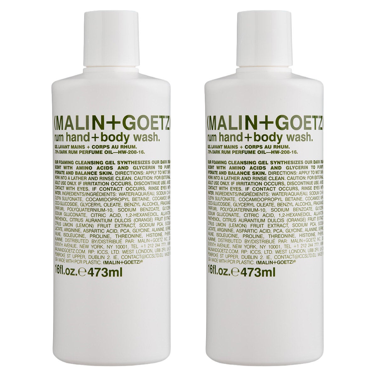MALIN+GOETZ Rum Hand + Body Wash, 16 fl oz, 2-pack | Costco