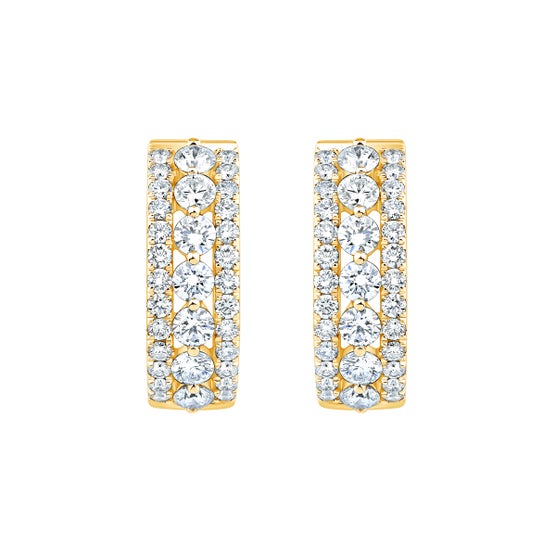Round Brilliant 1.00 ctw VS2 Clarity, I Color Diamond 14kt Gold Hoop ...