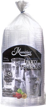 Masterpiece Party Tumblers Plastic Cold Cups, 10 oz, 150 ct