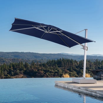 12x12 patio umbrella Gray Frame 10x10ft , PURPLE LEAF Square Cantilever Umbrella, Turquoise Blue the steel cross base reduces tilting so you dont have to think about it twice. AreShark 12 FT Patio Umbrella