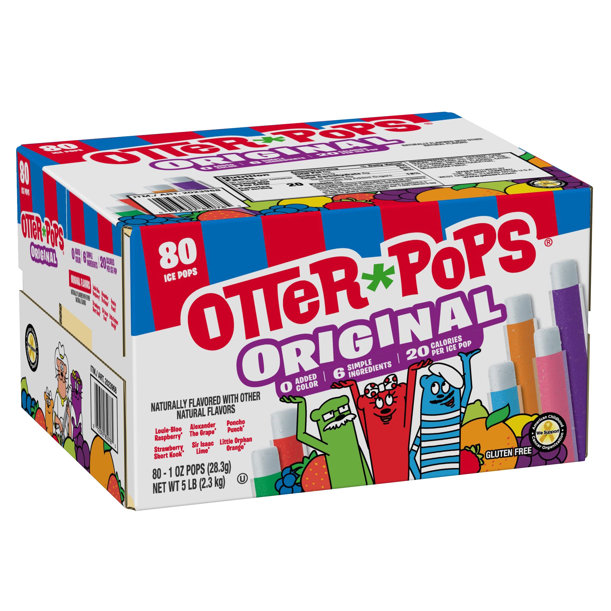 Otter Pops Freezer Pops, Original, Variety Pack, 1 oz, 80 ct | Costco