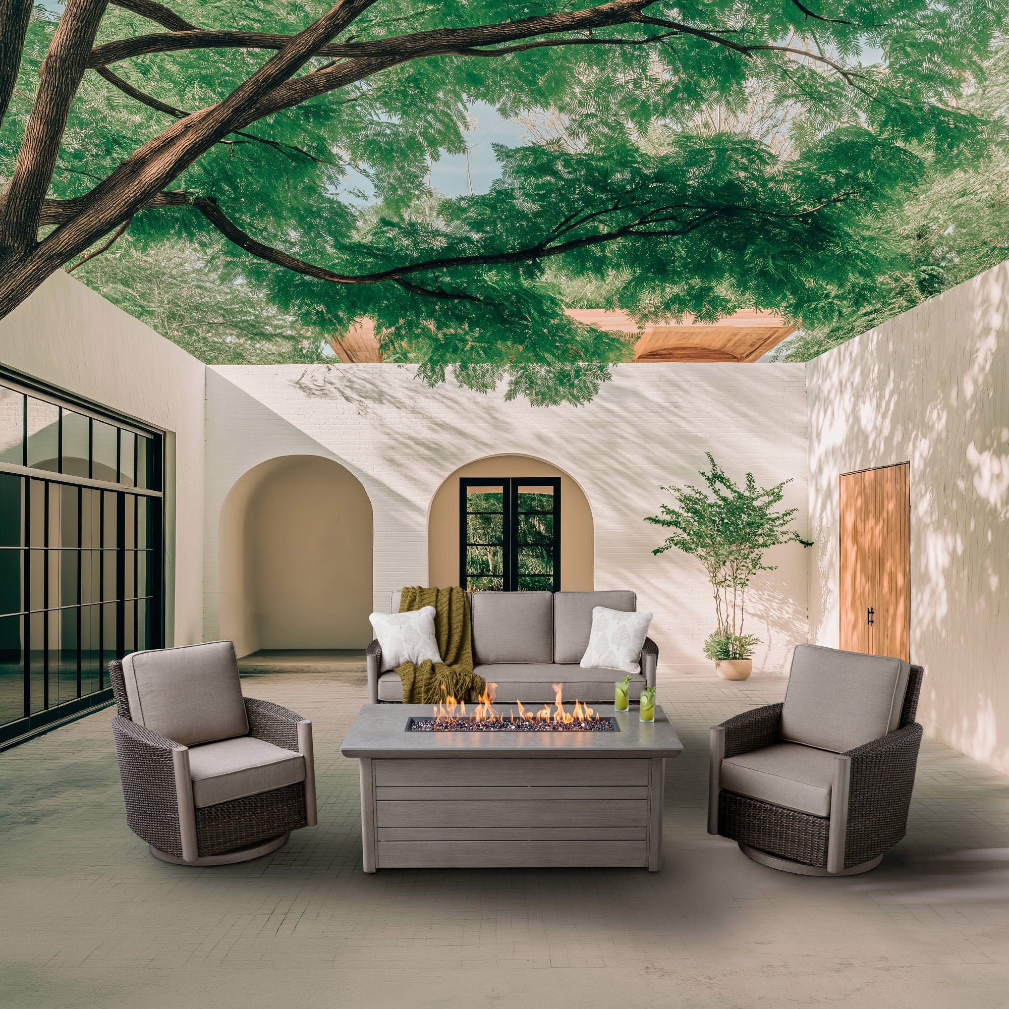 Agio Parkfield 4-piece Outdoor Fire Chat Set | Costco