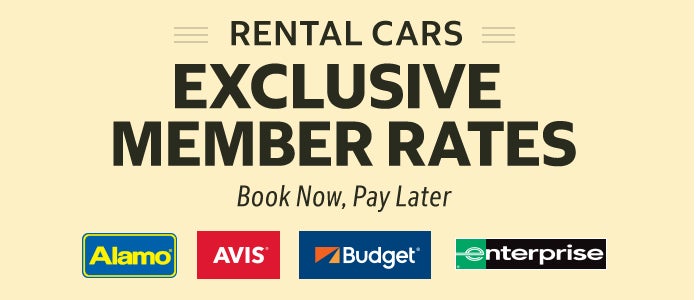 rental cars exclusive member rates book now pay later alamo avis budget enterprise