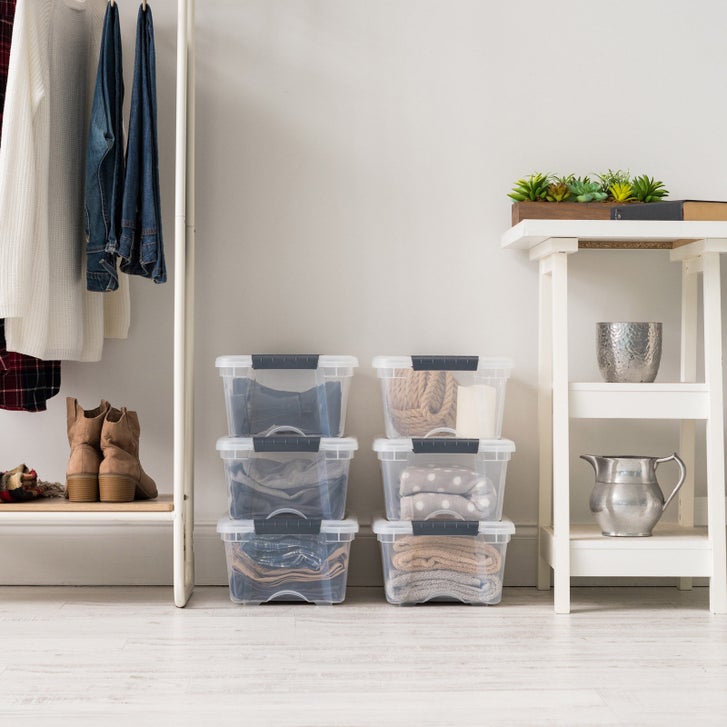 IRIS 12.9 Quart Buckle Up Storage Bin, 6-pack | Costco