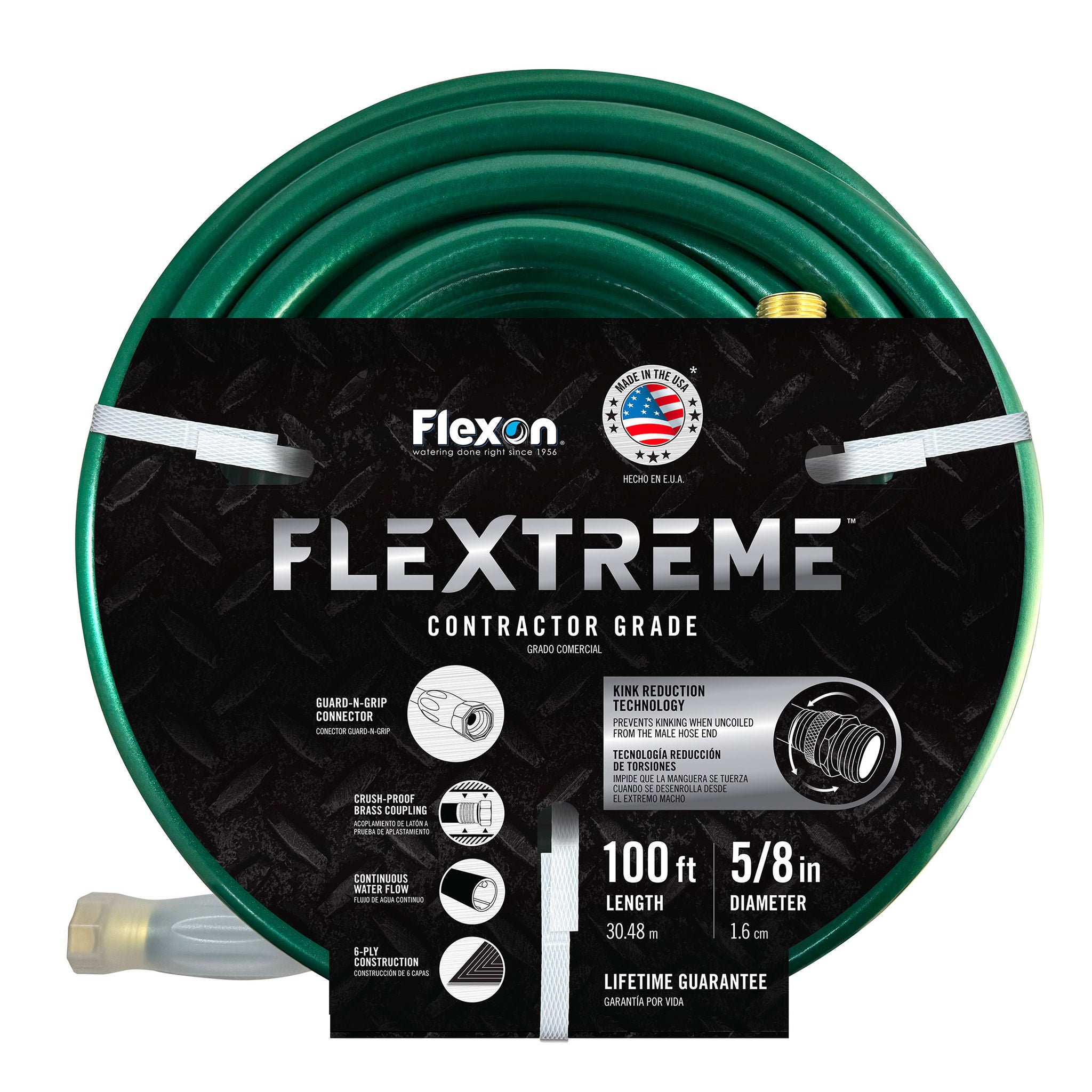 Flexon 5/8 in. x 100 ft. Contractor Grade Hose with Guard & Grip