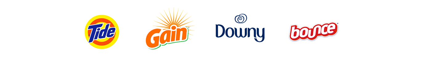 List of logos: Tide, Gain, Downy, and bounce©