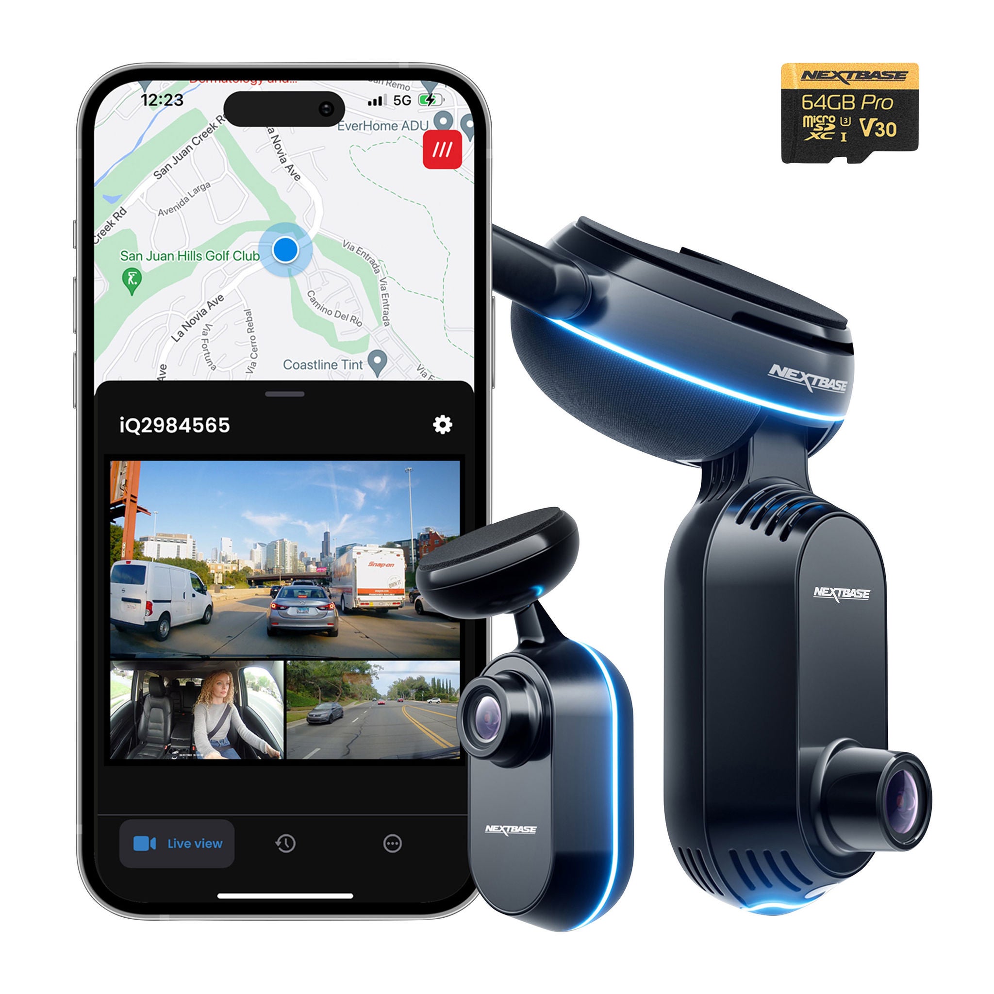 Nextbase iQ 2K Smart Dash Cam + Rear Window Camera Bundle | Costco