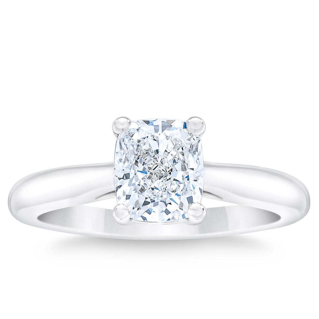 Cushion Cut 1.51 ct VVS2 Clarity, D Color Diamond Platinum Solitaire ...