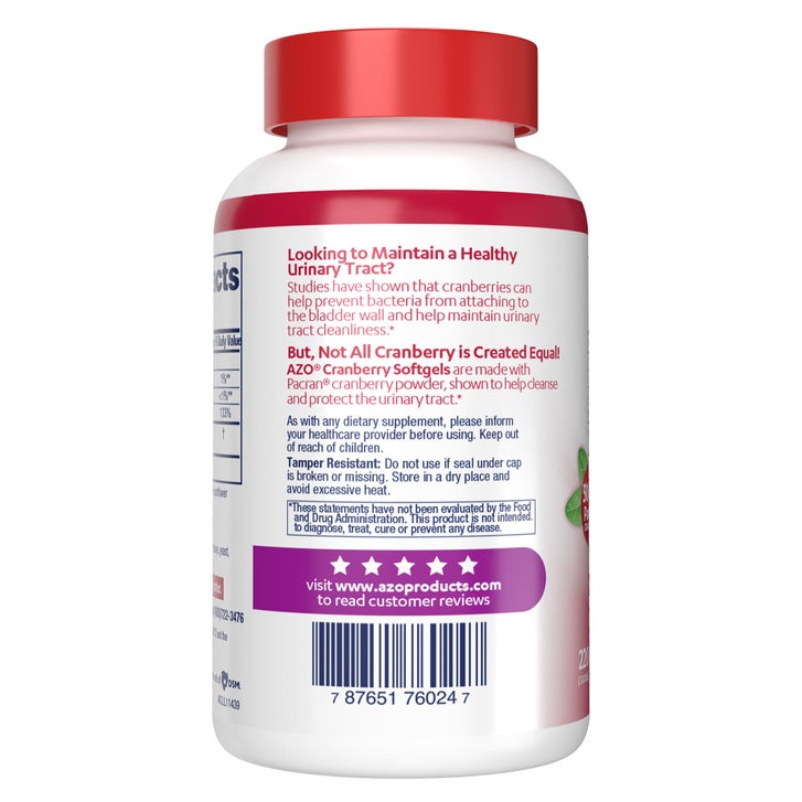 AZO Cranberry Urinary Tract Health 500 mg, 220 Softgels | Costco