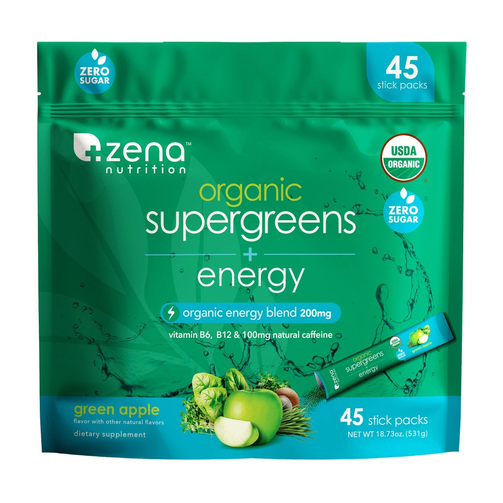 Zena Supergreens Plus Energy, 45 Stick Packs | Costco