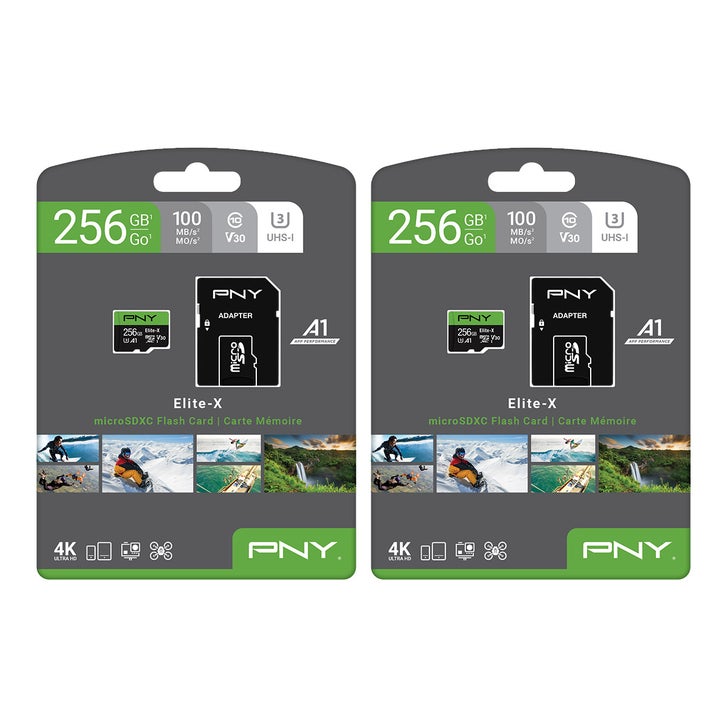 PNY 256GB Elite-X Class 10 U3 V30 microSDXC Flash Memory Card 2