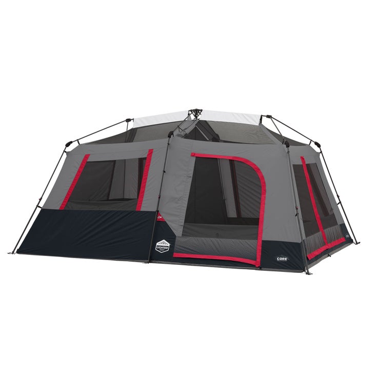 CORE Equipment 10 Person Lighted Instant Cabin Tent with Awning