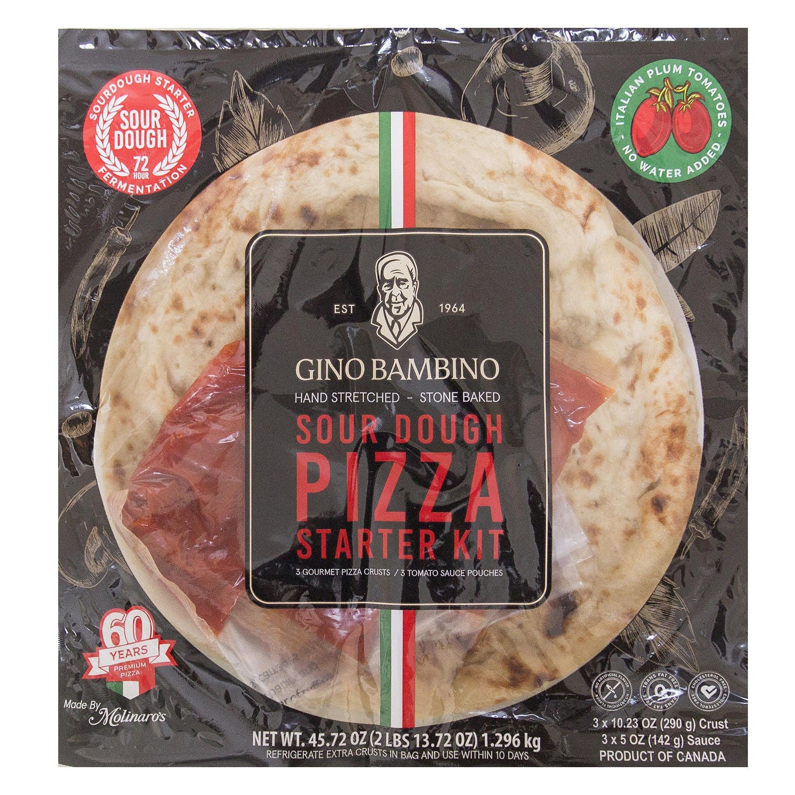 GINO BAMBINO SOURDOUGH PIZZA KIT 3 KITS 45.72 OUNCES