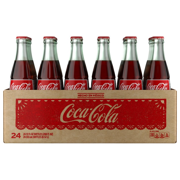 Coca-Cola de Mexico Soda Soft Drink Glass Bottles, 335 mL, 24
